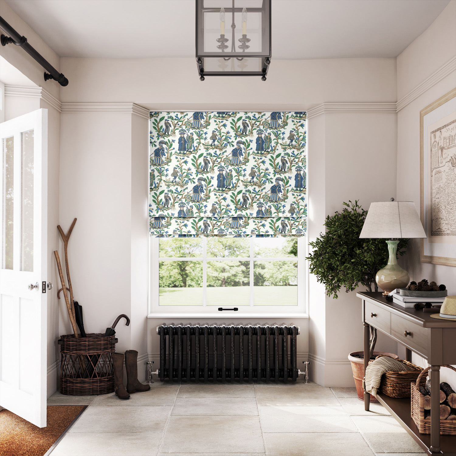 Blue & White Made to Measure Roman Blinds