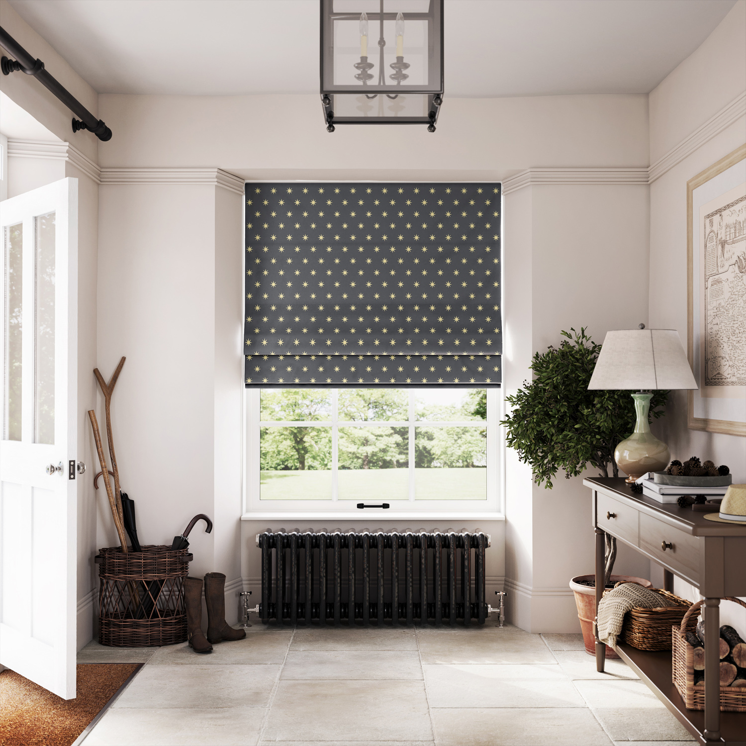 Black Made to Measure Roman Blinds
