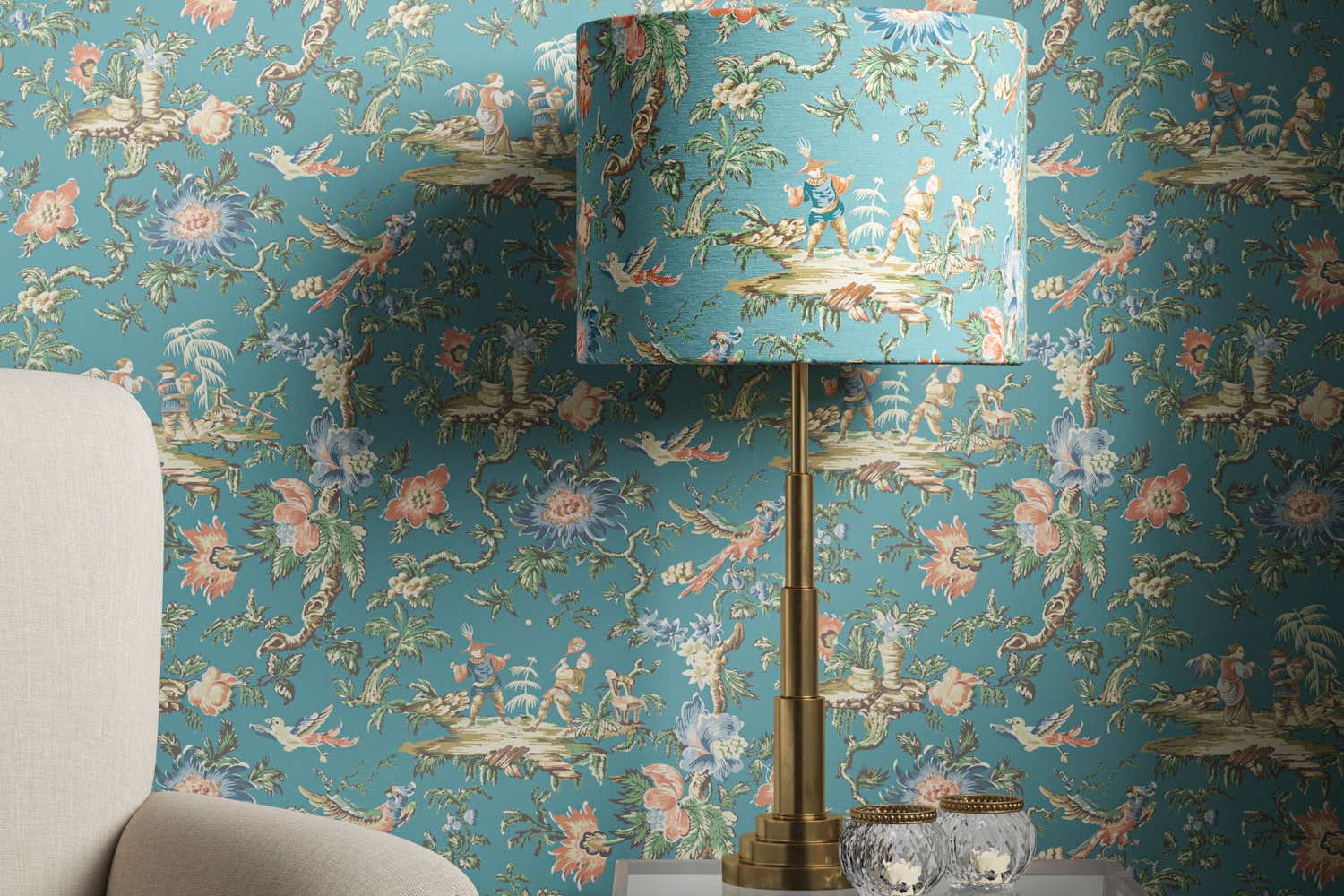 Teal Lampshades
