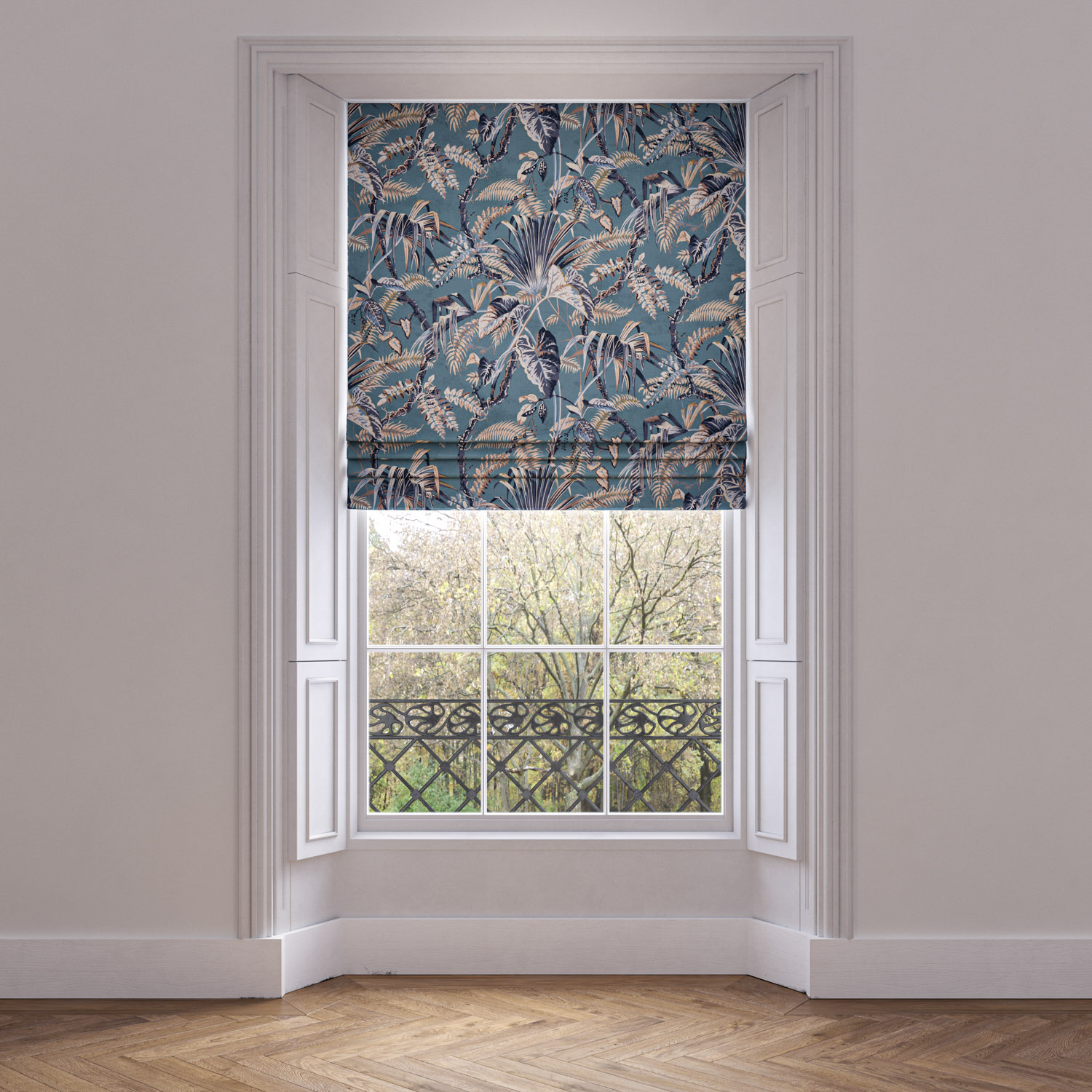 Blue Velvet Made to Measure Roman Blinds Blue Velvet Made to Measure Roman Blinds