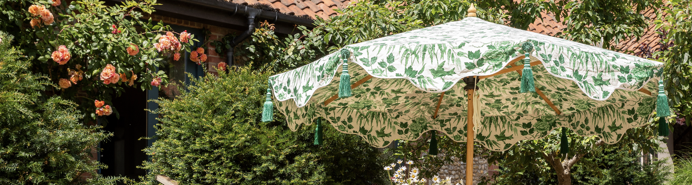 Celebrate heritage designs as stunning garden parasols