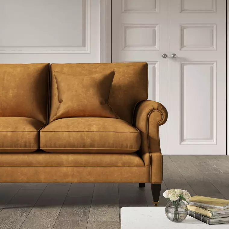 Burford 3 Seat Sofa Lusso Ginger Burford 3 Seat Sofa Lusso Ginger, Lusso Leather Sofa