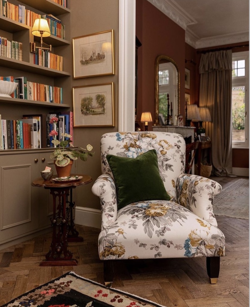 Warner House Large Peonies Armchair