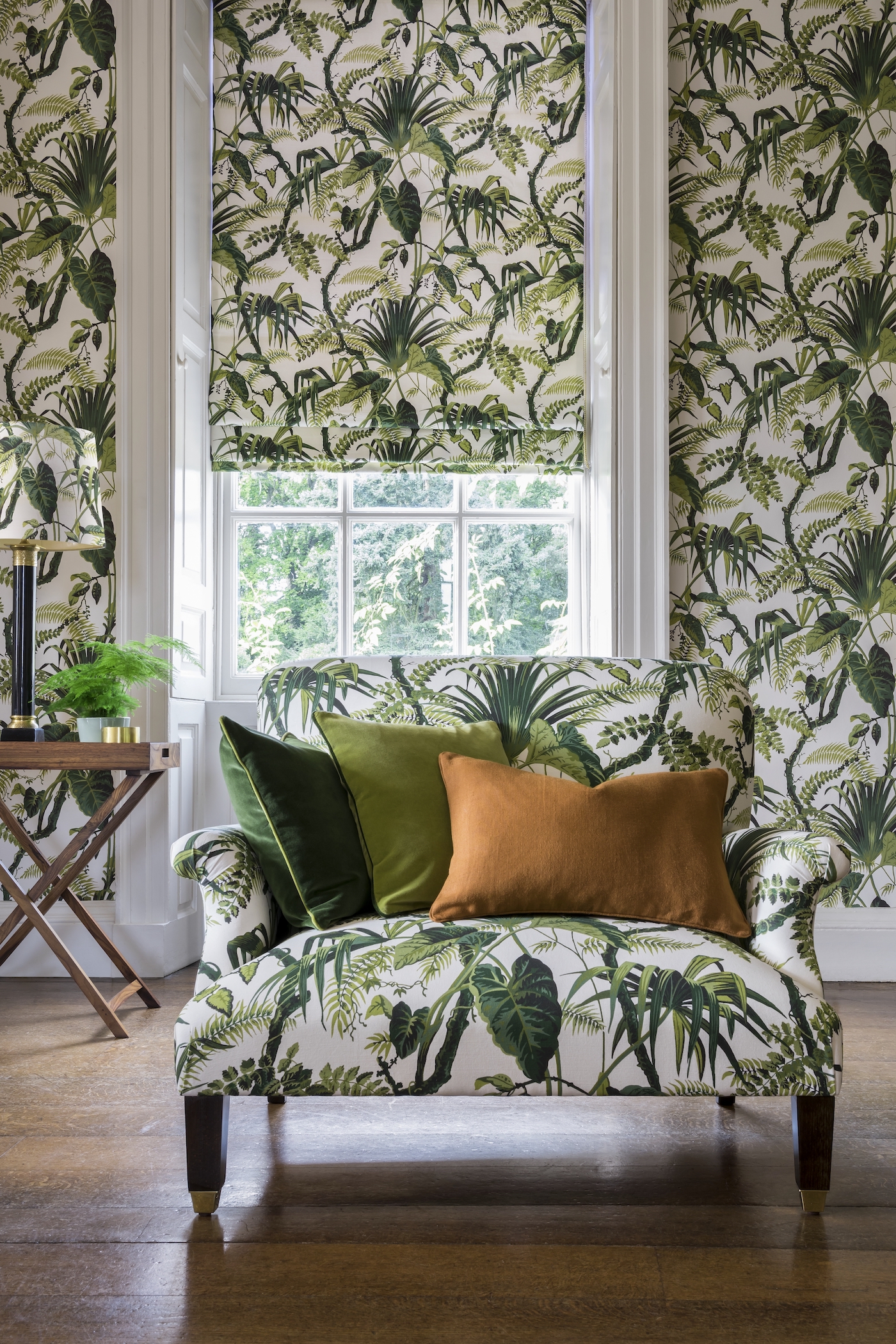 Mustique Jungle Wallpaper and Blind