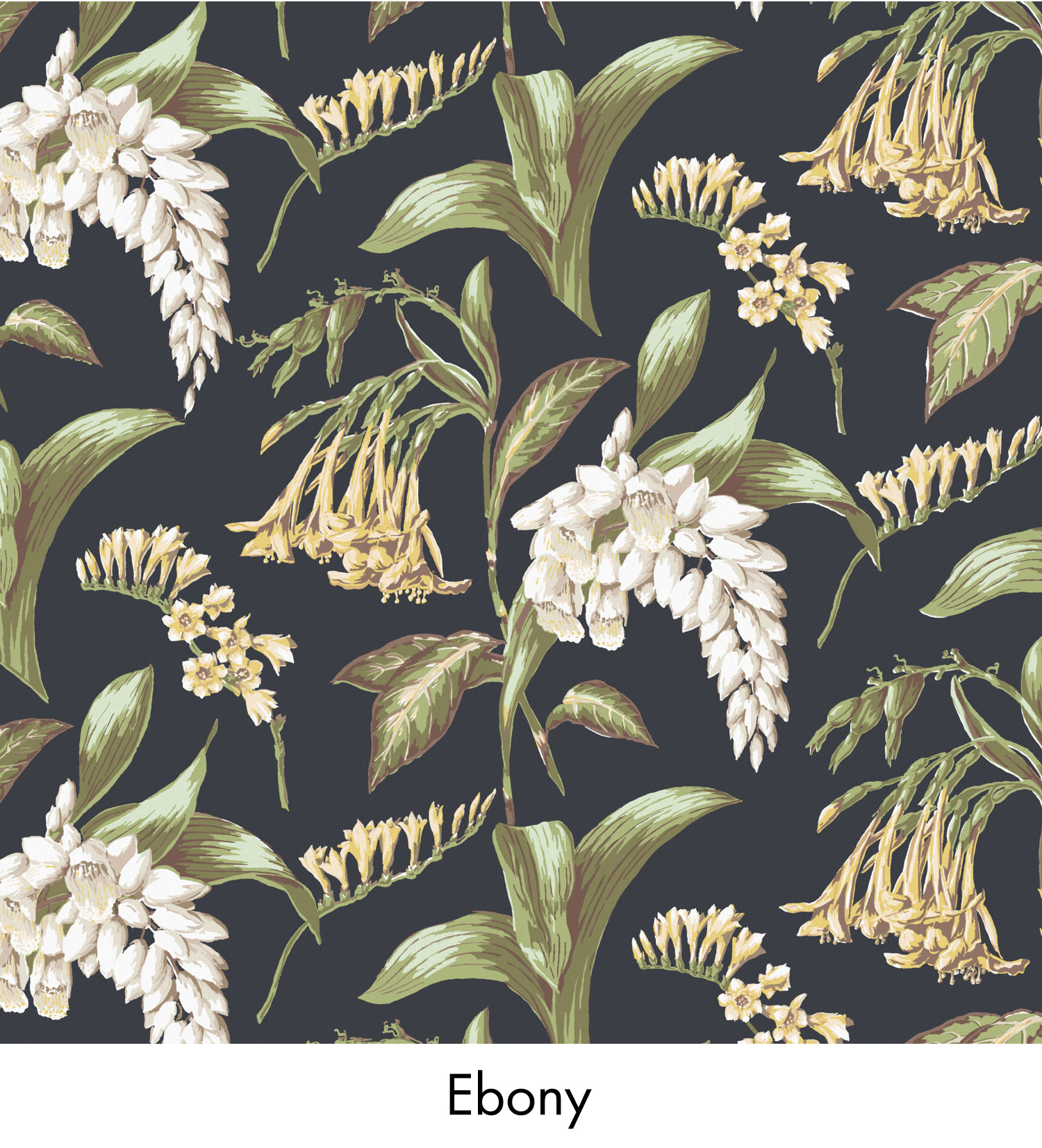 Warner House Snowbell Ebony Wallpaper