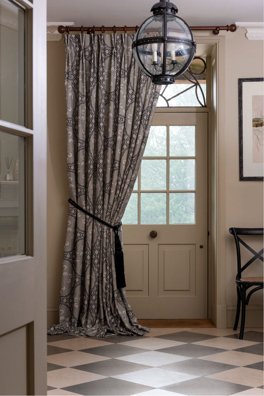 Celeste Charcoal Door Curtain